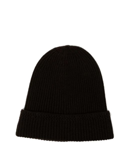 Tom Ford Black Ribbed-Knit Beanie for men