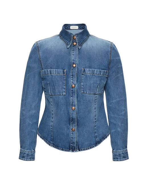 Magda Butrym Blue Pocket Denim Shirt