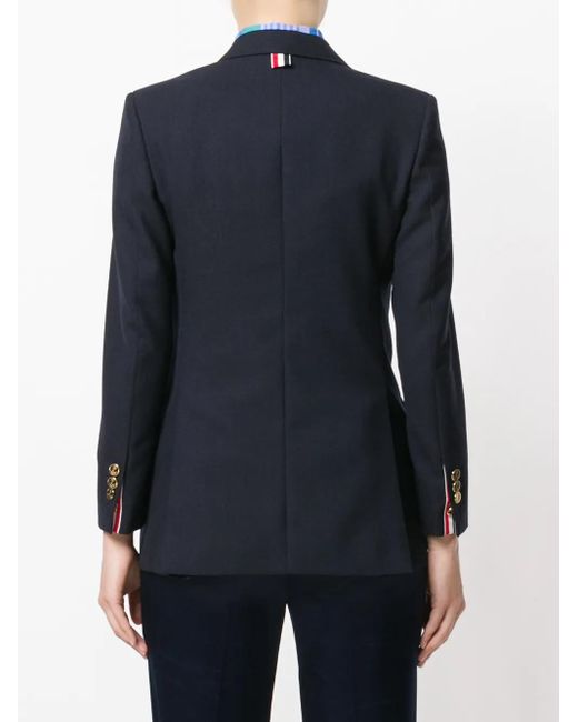 Thom Browne Blue Wide Lapel Sport Coat