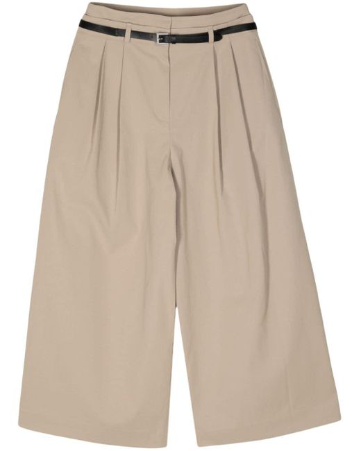 Juun.J Natural Belted Cropped Trousers