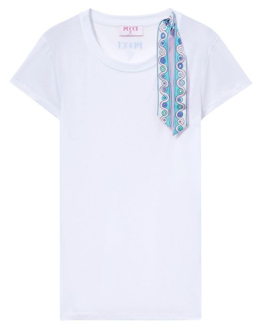 Emilio Pucci White T-Shirt mit Iride-Print