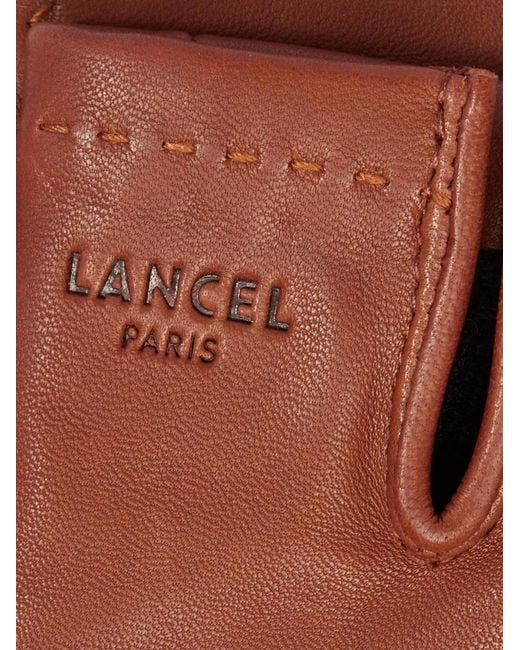 Lancel Brown Sellier Logo-Stamp Lather Gloves for men