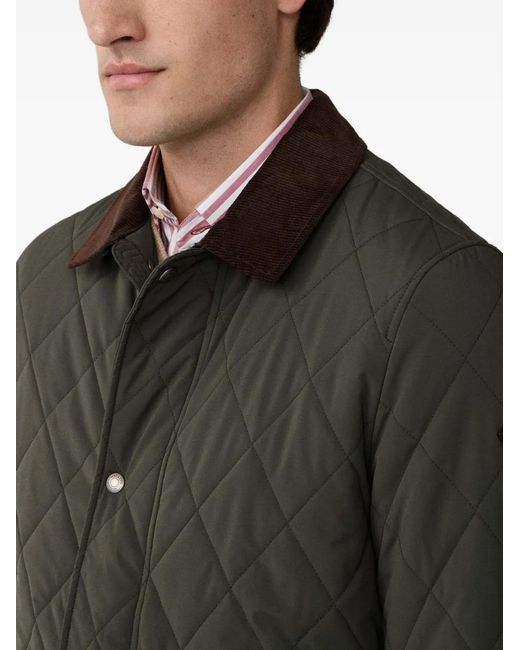 Hackett Black Surchemise Matelassée À Col En Velours Côtelé for men