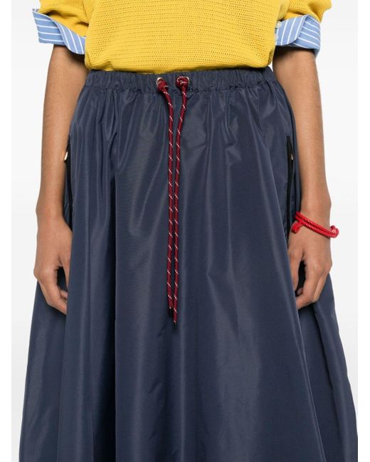 Miu Miu Blue Pleated Midi Skirt