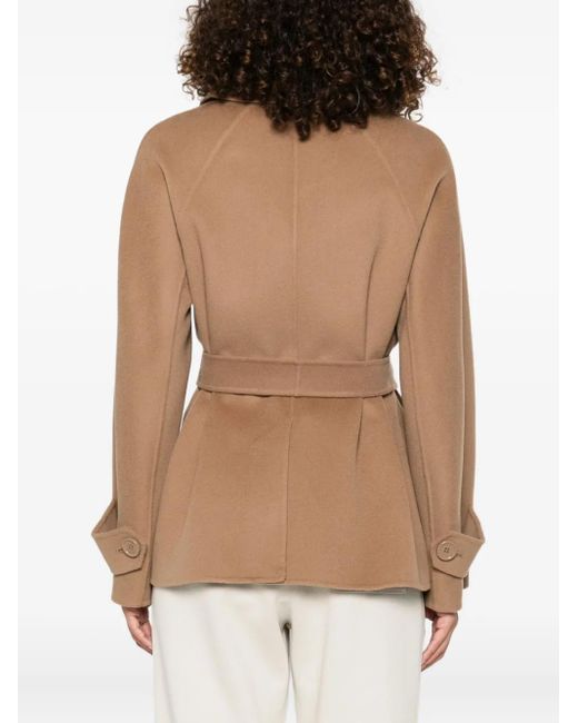 Max Mara ベルテッド ダブルコート Natural
