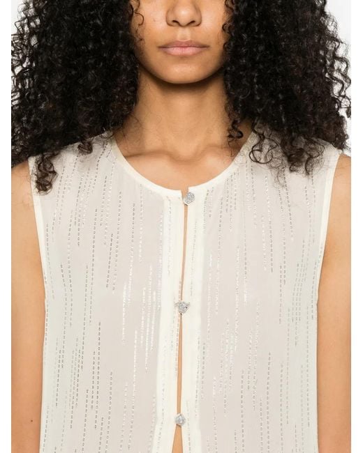 Forte_forte White Buttoned Sleeveless Coat