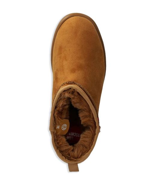 Love Moschino Brown Logo-Patch Boots