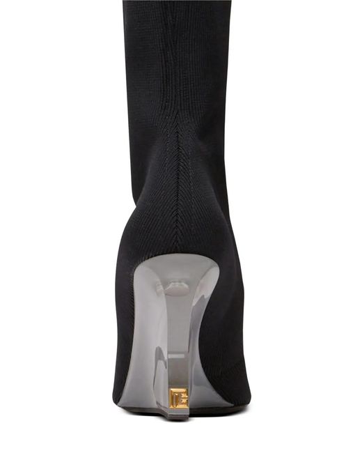 Balmain Black Wedge Thigh-High Boots