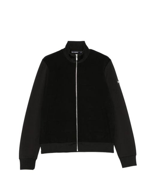 Karl Lagerfeld Black Zip-Up Panelled Jacket for men