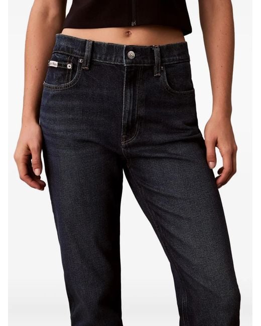 Calvin Klein Blue Logo-Patch Jeans