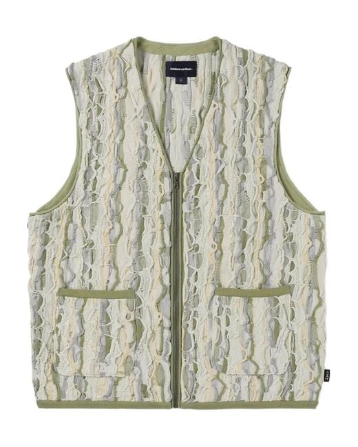 Thisisneverthat Green Abstract-Print Gilet for men