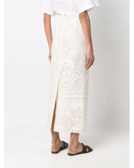 Valentino Garavani Multicolor High-Waisted Heavy Lace Skirt