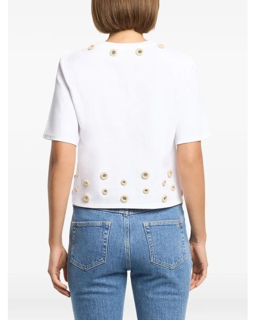 Cinq À Sept White Bessy Crochet-Embellished T-Shirt