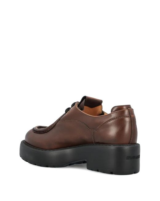 Miu Miu Brown Sienna Leather Platform Derby Shoes