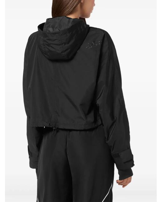 Philipp Plein Black Scratch-Print Hooded Jacket