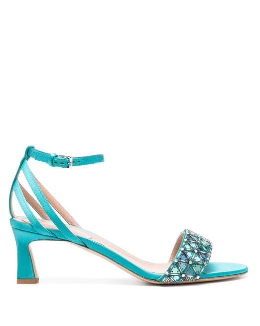 Alberta Ferretti Blue 60mm Mirror-patterned Sandals