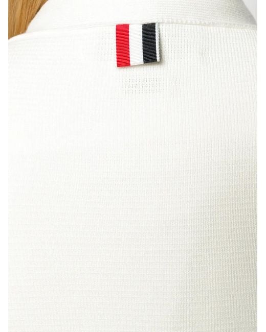Thom Browne White Cotton Crepe Milano 4-Bar Cardigan