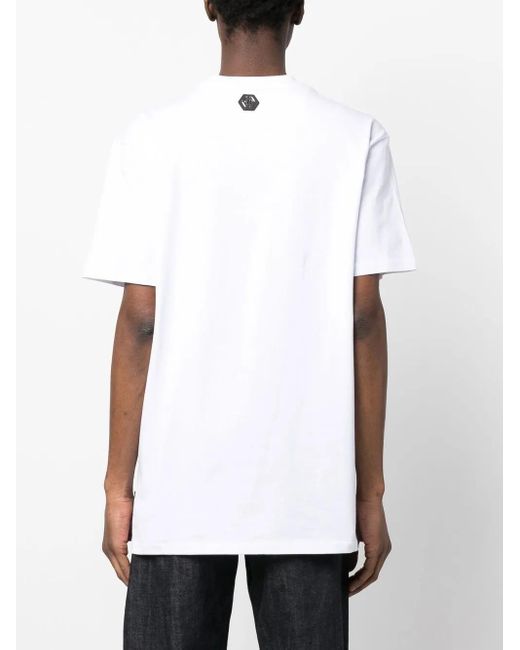 Philipp Plein White Tattoo-Print T-Shirt for men