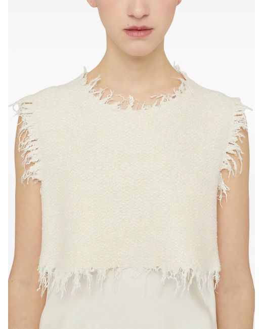 Jil Sander Natural Layered-Design Sleeveless Top