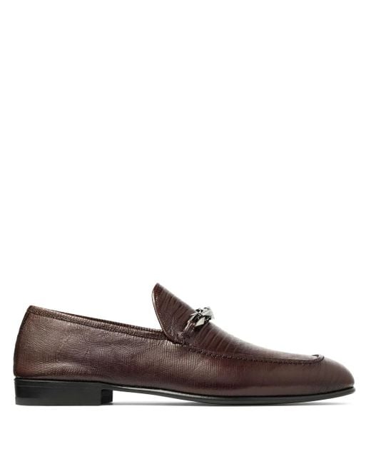 Jimmy Choo Brown Marti Reverse Loafers for men