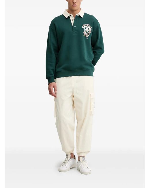 EA7 Natural Pantalon En Coton À Coupe Ample for men