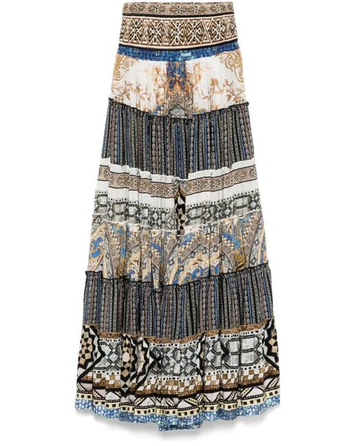 Falda Make Me Your Mosaic con cintura fruncida Camilla de color Gray