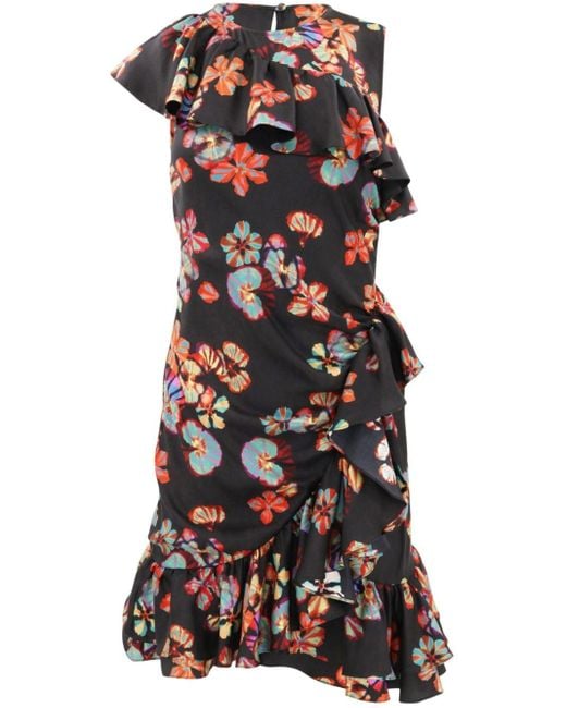 Ulla Johnson Black Candace Kleid mit Blumen-Print