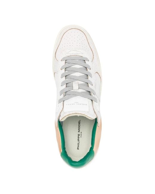 Philippe Model White Perforated Leather Sneakers for men