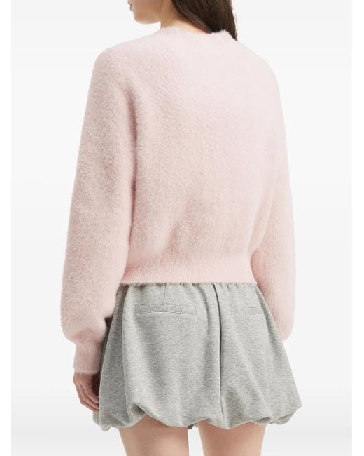 B+ AB Pink Embellished-Button Cardigan