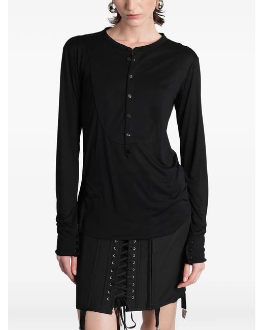 ANGELICA MONTINI STUDIOS Black Romi Bib-Detail Sweatshirt