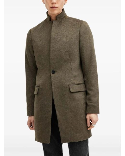 メンズ AllSaints ハイネック シングルコート Green