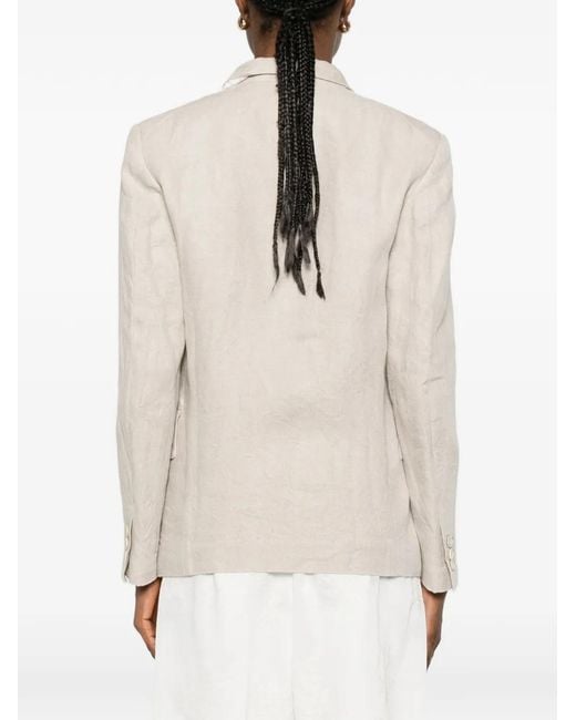 Comme des Garçons White Button-Up Blazer