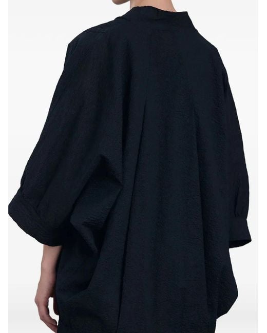 Black Crane Black Spoon Crinkled Oversized Jacket