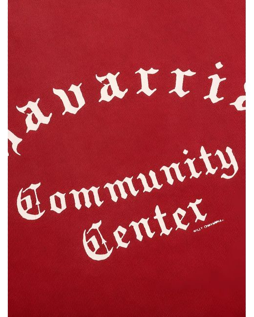 Willy Chavarria Red Community Center Crew-Neck Sweatshirt