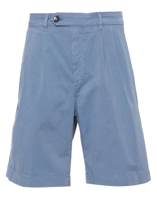 Canali Blue Mid-Rise Chino Shorts for men