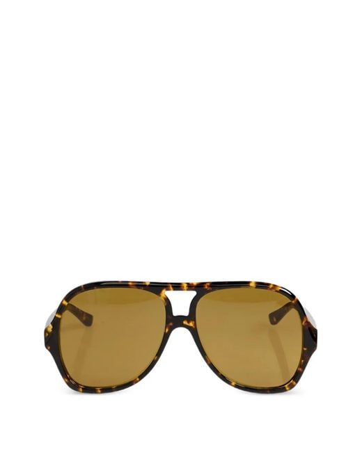 Chloé Metallic Salomé Tortoiseshell-Effect Pilot Sunglasses