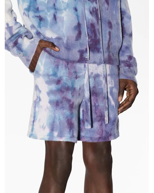 Amiri Blue Tie-Dye Knitted Shorts for men