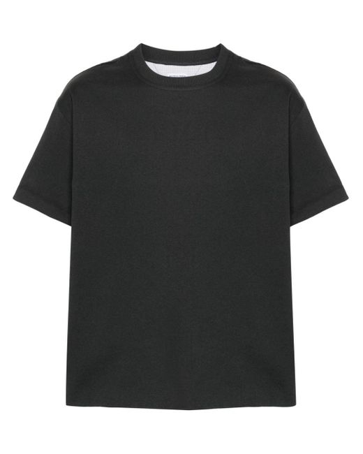 Bottega Veneta Black Double-layer Cotton T-shirt for men