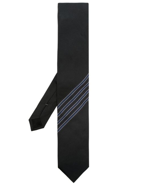 Lanvin Grosgrain-detail Silk Tie in Black for Men | Lyst