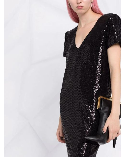 Robe À Col V Blanca Vita en coloris Black