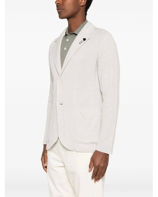 Lardini White Patch Pocket Jacket for men