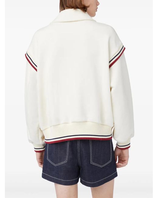 Gcds White Logo-Embroidered Cotton Bomber Jacket