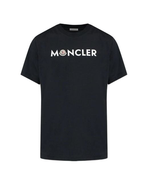 Moncler Black Logo-Print T-Shirt for men