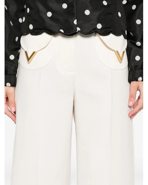 Valentino Garavani White Crepe Couture Trousers