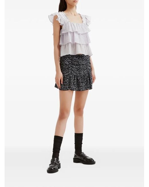 B+ AB White Ruffled Tiered Top