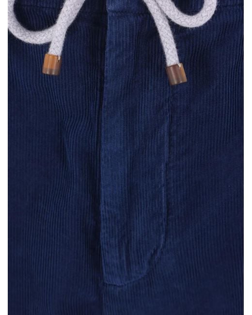 メンズ Brunello Cucinelli コーデュロイ ドローストリングパンツ Blue