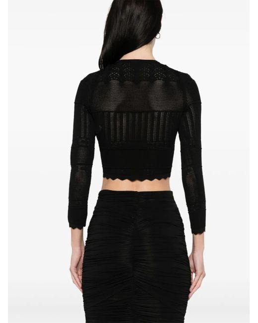 Elisabetta Franchi ポインテールニット カーディガン Black