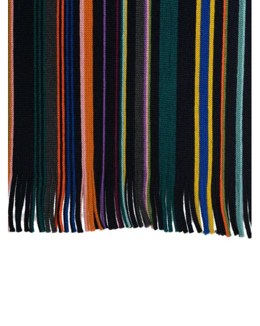 Paul Smith Black Signature Stripe Scarf for men