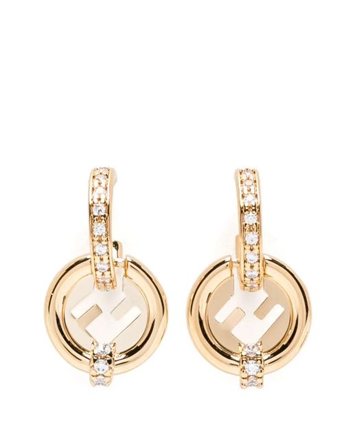 Fendi Metallic Ohrringe Mit Logo