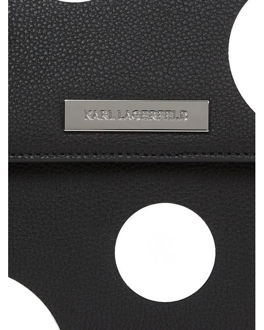 Karl Lagerfeld Black Sac À Bandoulière Ikon À Pois
